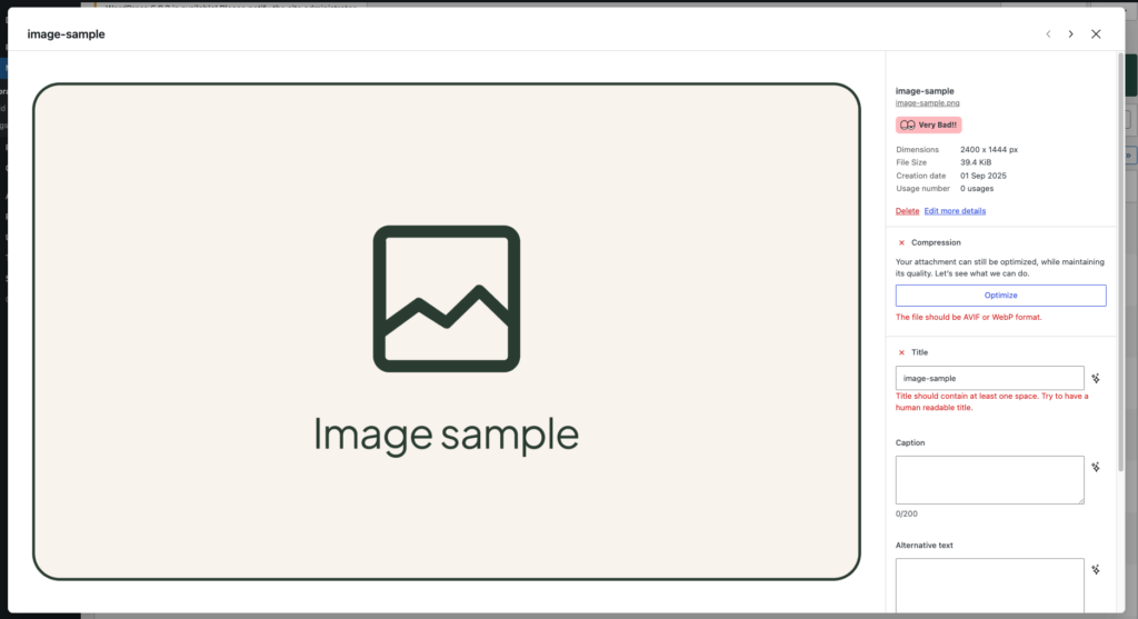 Image sample placeholder icon