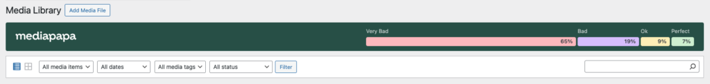 A screenshot of a media library dashboard interface.