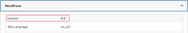 WordPress interface showing version 6.1 and site language set to English (US).
